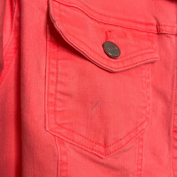 Risen Coral Stretch Denim Jean Jacket Size Large - Picture 11 of 11